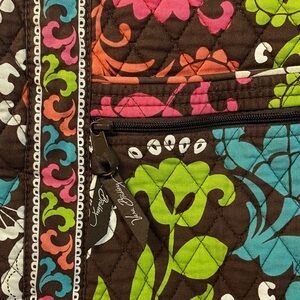 Vera Bradley -RETIRED-Quilted Lola Hipster Crossbody Bag- Brown Floral